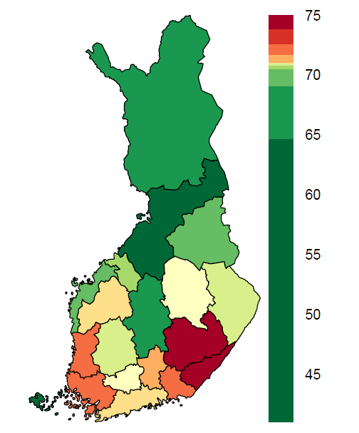 Alimpaan kvintiiliin kuuluvien osuus aikuisväestöstä (18+vuotiaat)