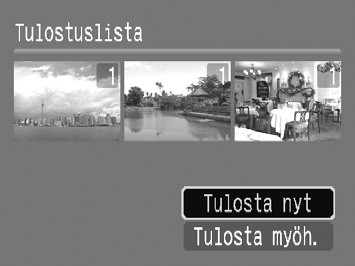 Tulostaminen tulostuslistasta (DPOF) Voit lisätä kuvia tulostuslistaan (DPOF) heti kuvaamisen jälkeen tai kuvien toiston aikana c-painikkeen avulla.