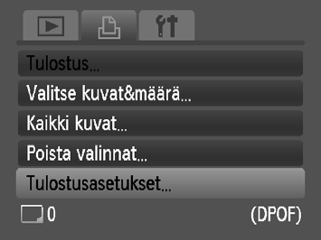 Tulostettavien kuvien valitseminen (DPOF) Voit valita muistikortilta enintään 998 kuvaa tulostettaviksi ja määrittää tulosteiden määrän.