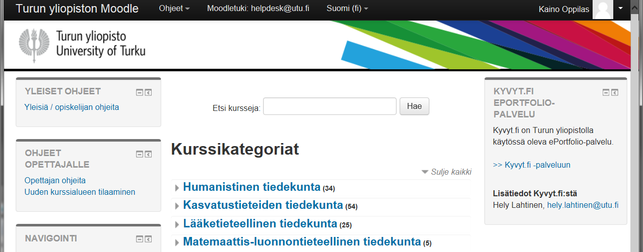 1. YLIOPISTON KÄYTTÄJÄTUNNUS Olet saanut Turun yliopiston käyttäjätunnuksen ja salasanan ilmoittautuessasi opintoihin Avoimen yliopiston NettiOpsussa https://nettiopsu.utu.fi/avoin/.
