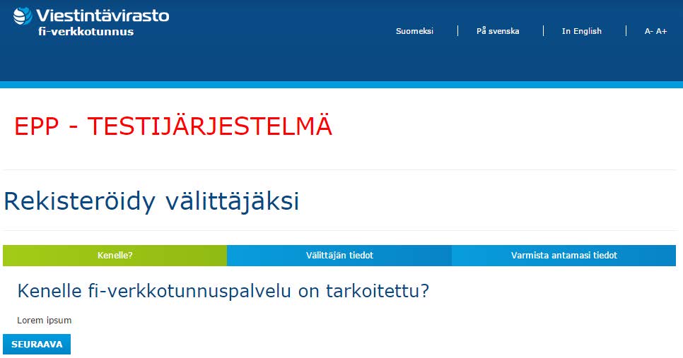 EPP Kehitysympäristön käyttöönotto Sami