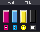 Kuivaa pois kosteus pyyhkimällä telat puhdistuksen jälkeen kuivalla, pehmeällä ja nukattomalla liinalla. c Valitse Mustetta jälj. painamalla Nestekidenäytössä näkyy väriaineen määrä.