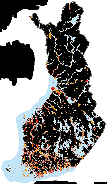 SYKE Rakennettu kulttuuriympäristö Arvokkaat maisema-alueet Vedet km 0 50 100 200 Rakennettu kulttuuriympäristö Museovirasto Pohjakartta Maanmittauslaitos lupa nro 7/MYY/05 Rannikon kulttuuriperintö