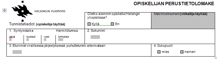 Aikaisemmat opinnot Helsingin yliopistossa?