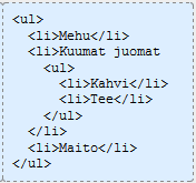 XHTML 10 on lähestulkoon identtinen HTML 41 version kanssa o o XHTML vain tiukemmin ja puhtaammin kirjoitettua HTML:ää XHTML dokumentit ovat valideja HTML dokumentteja (ei päde välttämättä toiseen