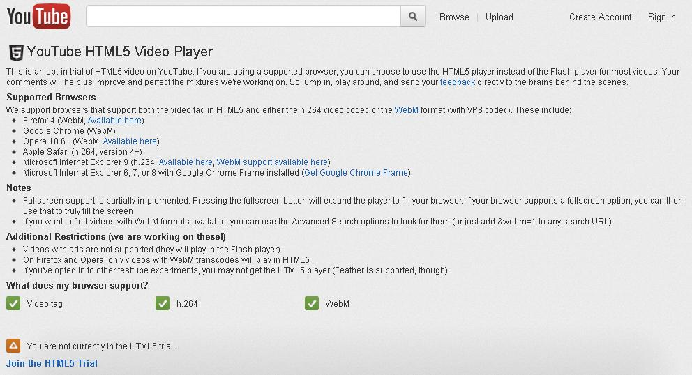 14 KUVA 3. Videopalvelu YouTuben HTML5-videokokeilu (YouTube 2012) 3.1.3 Geolocation Geolocation on HTML5-spesifikaatiosta eroteltu paikannukseen tarkoitettu API.