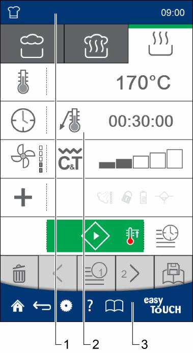 2 easytouch yleiskatsauksena 2.3 easytouch:in käyttö Navigointi easytouch-käyttöliittymässä Kaikkiin höyryuunin toimintoihin on pääsy easytouch-käyttöliittymän eri sivujen kautta.