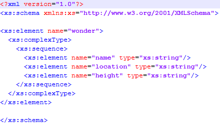 XML-dokumentti <-> XML-schema tapa1 XML-dokumentissa viitataan validin dokumentin kieliopin määrittelevään XML-Schemaan Viittaus esitetään dokumentin juurielementin attribuutilla: