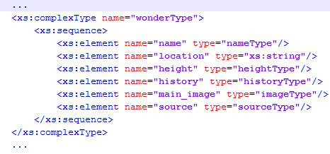 Model group Content models - sisältömallit Elementtejä sisältävän monitahoisen tyypin määrittely Sisältömalli (content model): Määriteltävän tyypin lapsielementit Rakenteen ja lapsielementtien