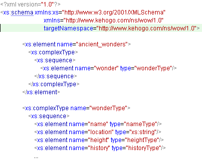 XML <-----------> XSD 3. 1. 2. <wonder> Miksi ei prefixiä?