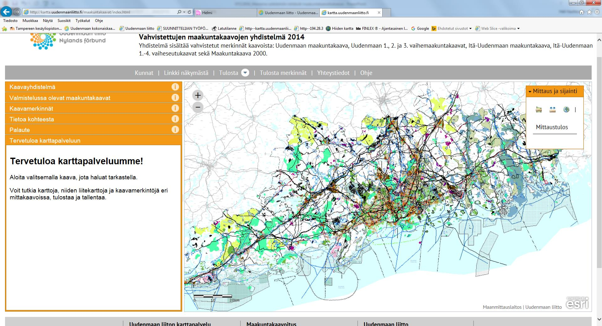 Maakuntakaavojen karttapalvelu http://kartta.