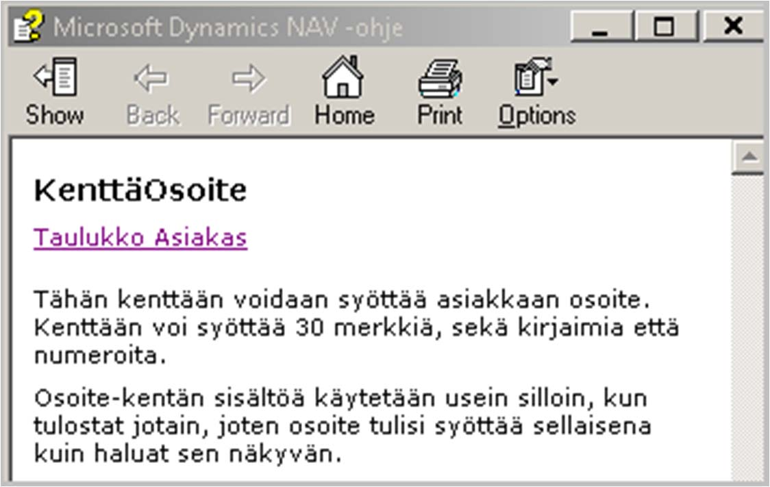 Online Help (1) klikkaa