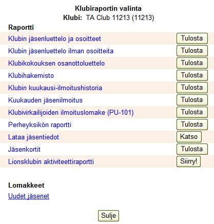 Klubin ilmoitustoiminnot 1. Avaa Klubi välilehti hiirellä näpäyttämällä. 2. Näpäytä Ilmoitukset kohtaa. 3.