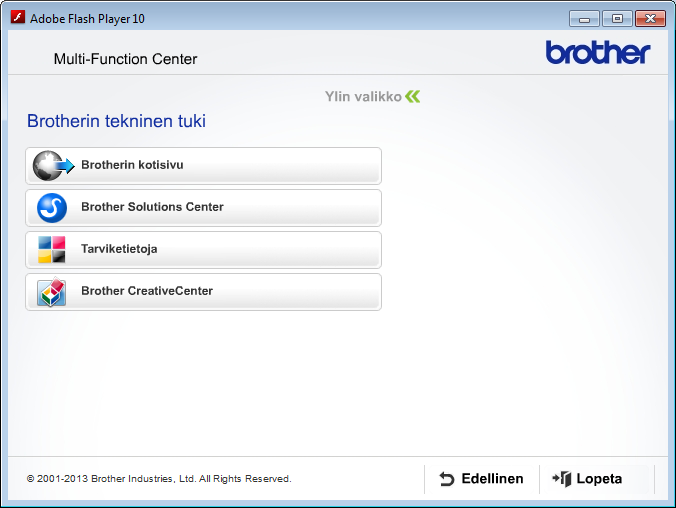 Luku 1 Lisäominaisuuksien oppaiden käyttö 1 Voit tarkastella näitä oppaita ja ladata ne Brother Solutions Centeristä osoitteesta http://solutions.brother.com/.