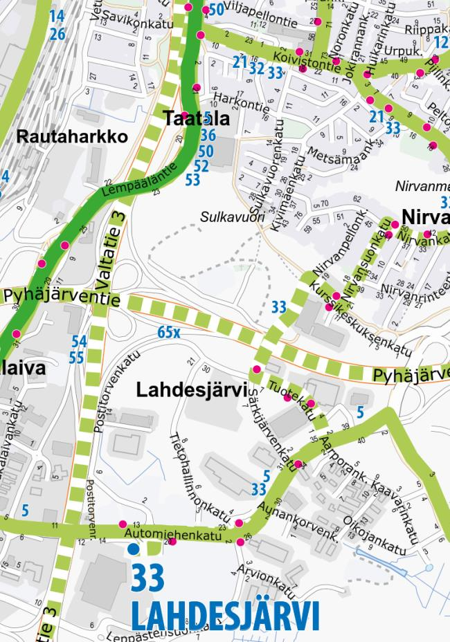 Kuva 8 Nykyinen pyöräilyväylä Särkijärvenkadun/Kurssikeskuksenkadun liittymän kohdalla. 2.