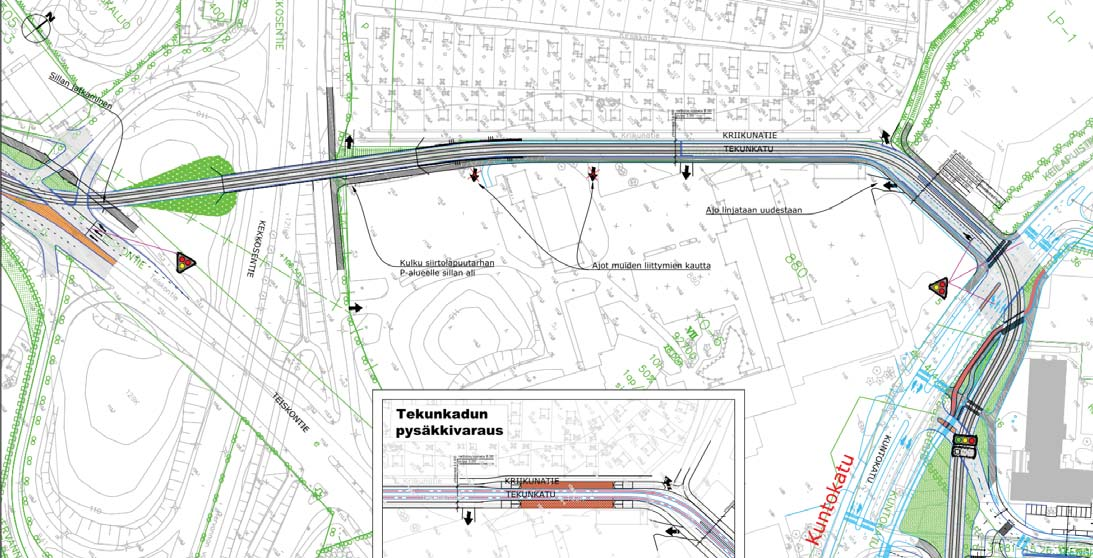 LIITE 1 Pysäkkivaraukset, raitiotien yleissuunnitelman tarkistus 16.6.2015 Raitiotiepysäkille on suunniteltu kaksi vaihtoehtoista ratkaisua Ilmarinkadun ja Teiskontien risteykseen.