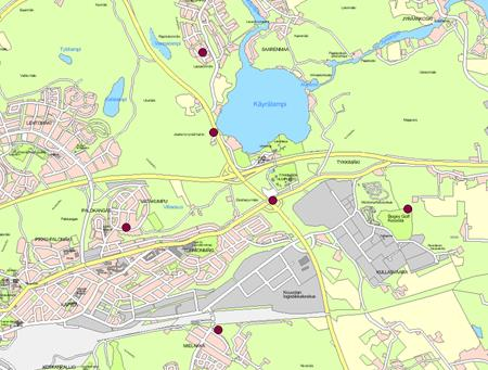 Paikannukset, joissa melun aiheuttajana viihde ja vapaa-aika Viihde- ja vapaa-ajan tapahtumien paikannusten (kuva 14) kuvailuissa aiheuttajaksi on kirjattu mm.