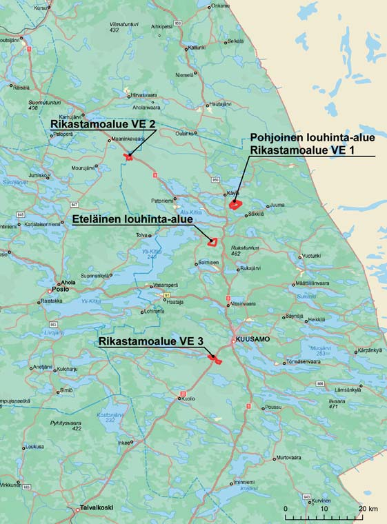 Hankkeen kuvaus Suunnitellun Kuusamon kultakaivoksen toiminta perustuu metalliesiintymien louhimiseen useista satelliittikaivoksista ja metallien rikastamiseen ns. keskusrikastamolla.