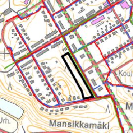 Johtoverkosto Ilmarinkadun varrella on rakennettu vesi-, jätevesi- ja hulevesiverkosto. Kartta 2.