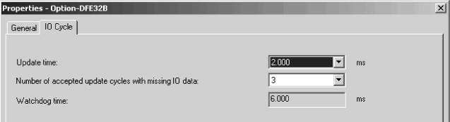 PROFINETillä projektointi PROFINET IO -ohjaimen projektointi 5 Syötä juuri annettu IP-osoite (Æ seuraava kuva) klikkaamalla kentän "Node / PN IO system" painiketta [Ethernet] [4].