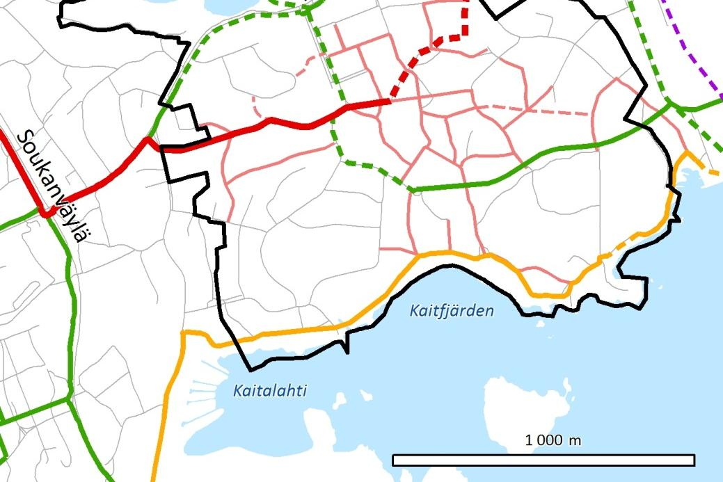 2.2 Jalankulun ja pyöräilyn väylät Jalankulun ja pyöräilyn verkolle on osoitettu parannus- ja saneeraustarpeita huomattavasti ajoneuvoverkkoa enemmän.
