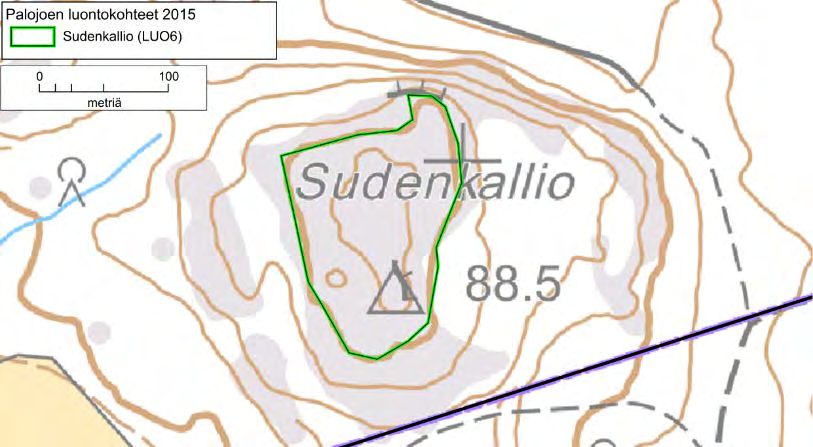 Kuva 33. Vuolteenmäen arvokkaat luontokohteet.