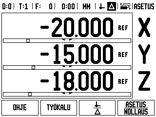 Yleinen navigointi Käytä numeronäppäimistöä numeroarvojen sisäänsyöttämiseksi kuhunkin kenttään. ENTER -näppäin vahvistaa kenttään tehdyn sisäänsyötön ja palauttaa edellisen näytön.