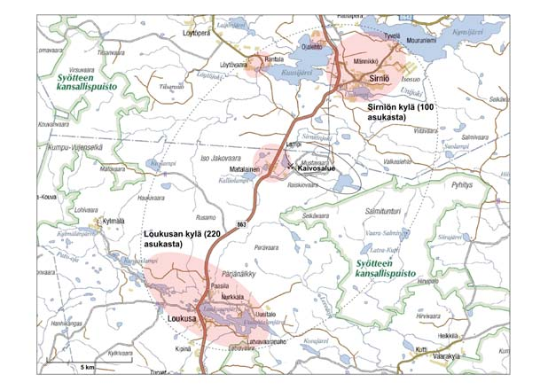 37 alueen läheisyydessä ole. Hertta-tietokannan mukaan hankealueelta ei ole löydetty muinaismuistoja. Lähin muinaisjäännös Salmitunturi sijoittuu kaivosalueelta 4,5 km kaakkoon. (Ympäristöhallinto) 9.