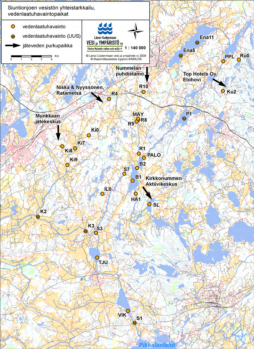 Kartat Siuntionjoen yhteistarkkailualueelta LIITE 1 (1/5)