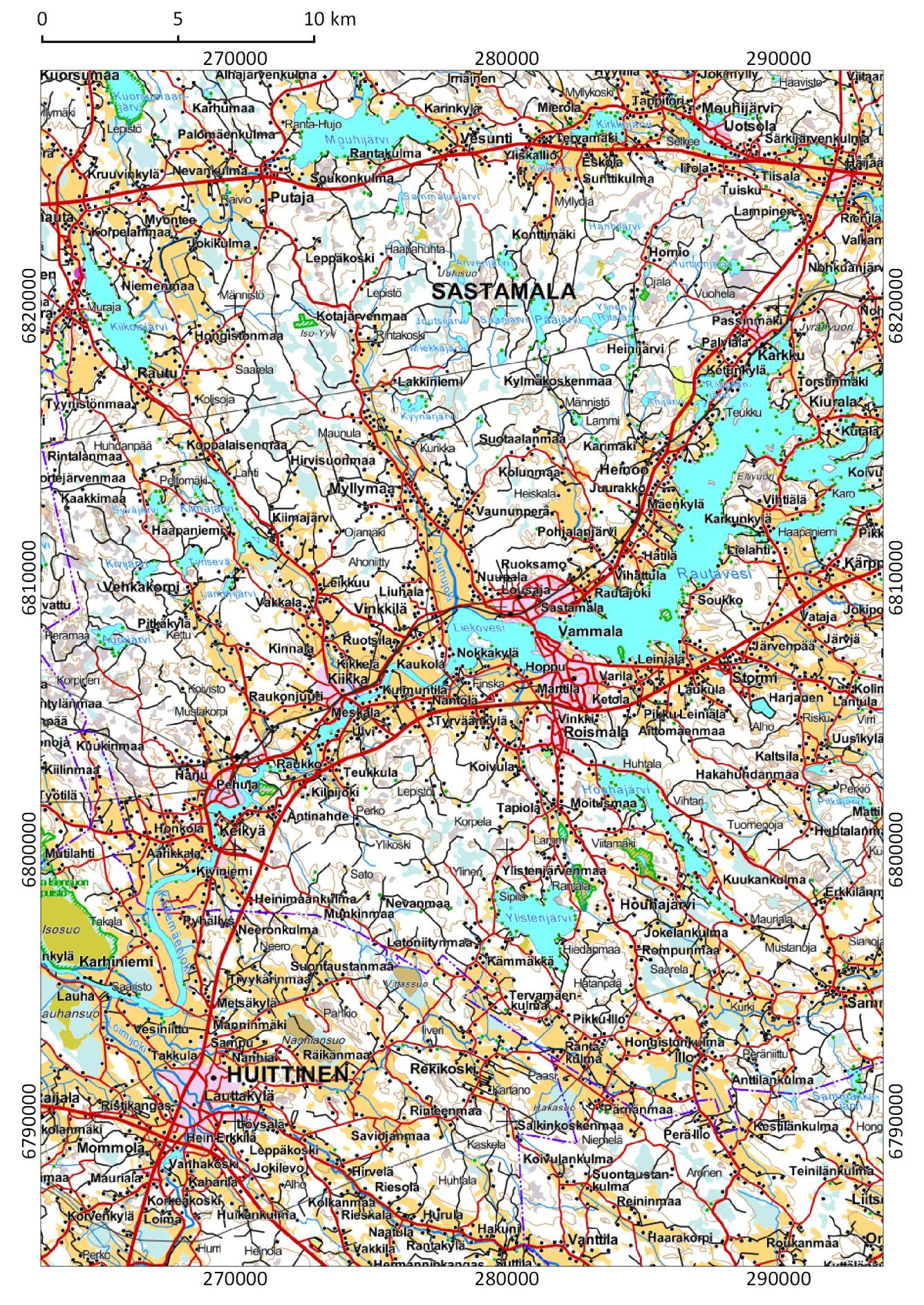 4 SASTAMALA Tyrväänkylä (Törfues) ja Kaukola N: 6806700 E: 278300