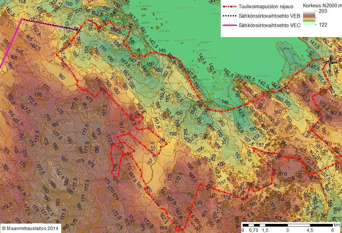 LESTIJÄRVEN KUNTA LESTIJÄRVEN TUULIVOIMAPUISTON Kuva 21. Suunnittelualueen kallioperäkartta (GTK Suomen kallioperä 1:200 000, 2014e).