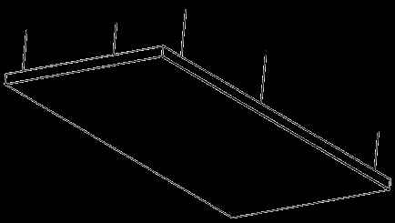 PNEL-säteilykatto Passiivinen verholevy W-malli Passiivinen verholevy W-malli Verholevyjä käytetään, kun ei tarvitse asentaa aktiivisia levyjä ja kun sisustussyistä täytyy asentaa passiivinen levy