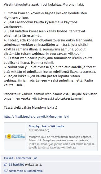 Pitkätkin tekstit ok: Case Murphyn laki Jos teet pitkän tekstin, tulee