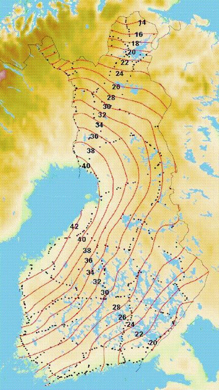 14 6.1.3 N60 N60 luotiin toisen valtakunnallisen tarkkavaaituksen valmistuttua. Se noudattaa geoidia paremmin kuin aikaisemmat korkeusjärjestelmät.