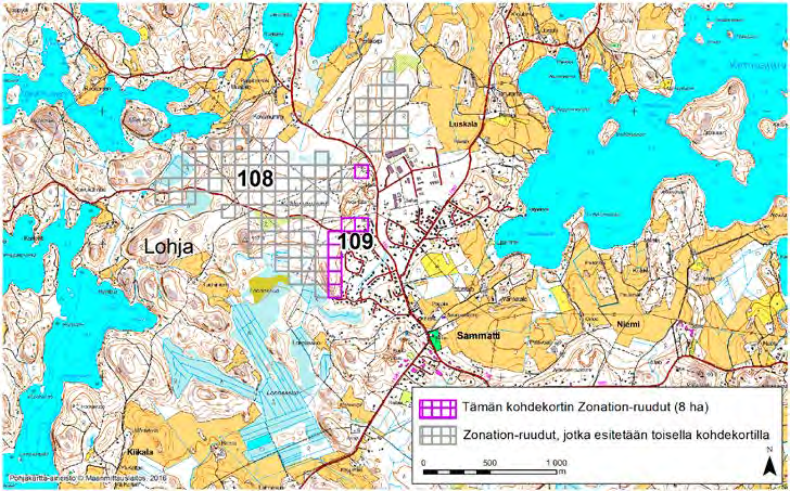 Lohja, Zonation-aluetunnus 109 LOHJA (109) Alue sijaitsee Lohjan länsiosassa Sammatin kaupunginosassa, aivan asutuskeskuksen länsipuolella.