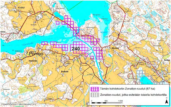 Porvoo, Zonation-aluetunnus 240 PORVOO (240) Alue sijaitsee Porvoon eteläosassa Bjurbölen kylässä Stensbölefjärdenin ja Kroksnässundetin rantamilla.