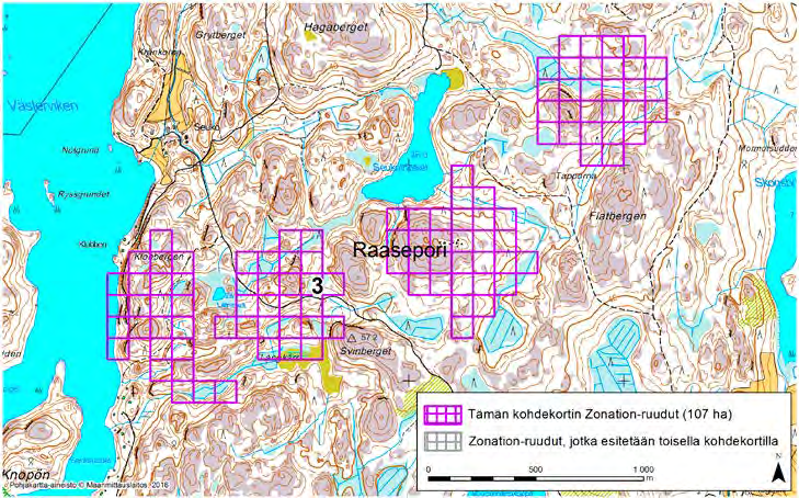 Raasepori, Zonation-aluetunnus 3 RAASEPORI (3) Alue sijaitsee Tenholan ja Bromarvin välissä Seukon kylän läheisyydessä.