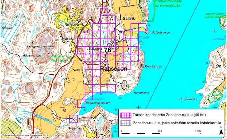 Raasepori, Zonation-aluetunnus 76 RAASEPORI (76) Alue sijaitsee Sällvikin kartanon vanhassa kulttuurimaisemassa.