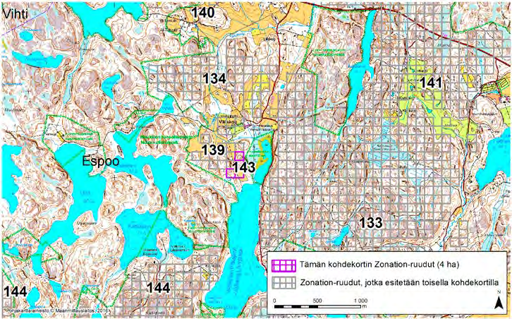 Espoo, Zonation-aluetunnus 143 ESPOO (143) Alue sijaitsee Velskolan kylässä Velskolan Pitkäjärven pohjoisrannalla pienellä kaistaleella, joka jää kahden Nuuksion kansallispuistoon ja Natura-alueeseen