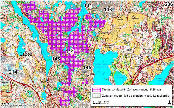 Espoo, Zonation-aluetunnus 144 ESPOO (144) Pohjois-Espoossa sijaitseva kohde koostuu useasta osa-alueesta.