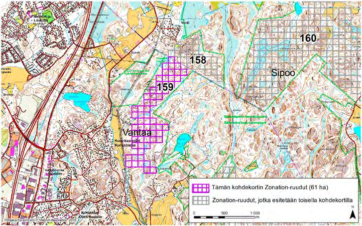 Vantaa, Zonation-aluetunnus 159 VANTAA (159) Alue sijaitsee Itä-Vantaalla Kuninkaanmäen kaupunginosassa. Alue on pääosin asumatonta kallioista metsäaluetta.