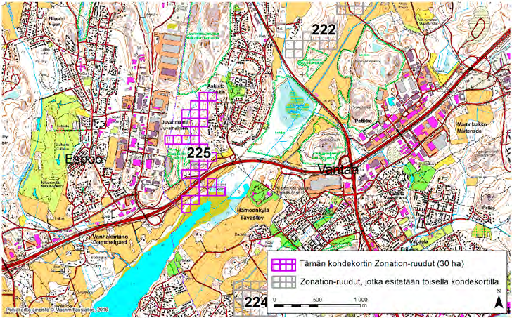 Vantaa, Zonation-aluetunnus 225 VANTAA (225) Alue sijaitsee Länsi-Vantaalla Askiston kaupunginosassa.