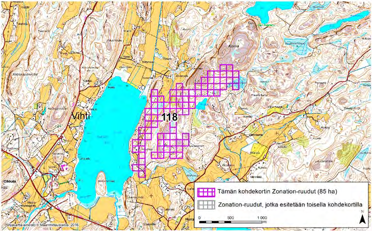 Vihti, Zonation-aluetunnus 118 VIHTI (188) Alue sijaitsee Vihdin pohjoisosissa Herrakunnan kylän pohjoispuolella ja Averia-järven itärannalla metsäisellä alueella. Ranta-alue on pitkälti rakennettu.