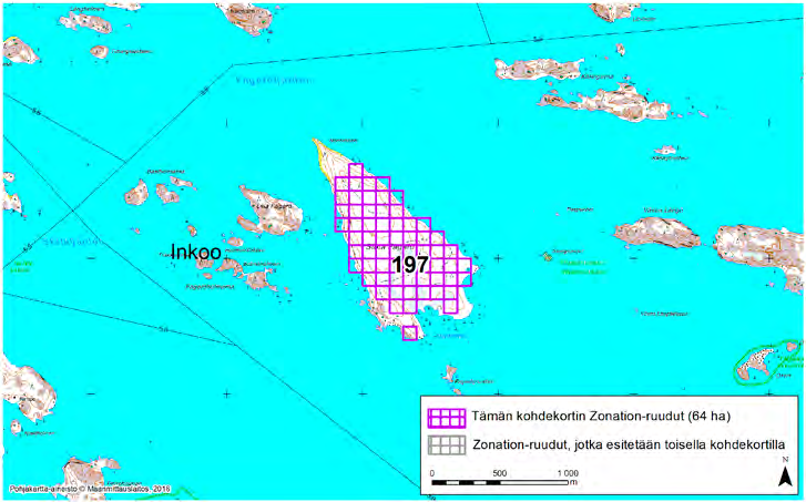 Inkoo, Zonation-aluetunnus 197 INKOO (197) Alue kattaa lähes kokonaan Stora Fagerön saaren, joka sijaitsee Inkoon satamasta hieman yli 5 kilometriä kaakkoon.