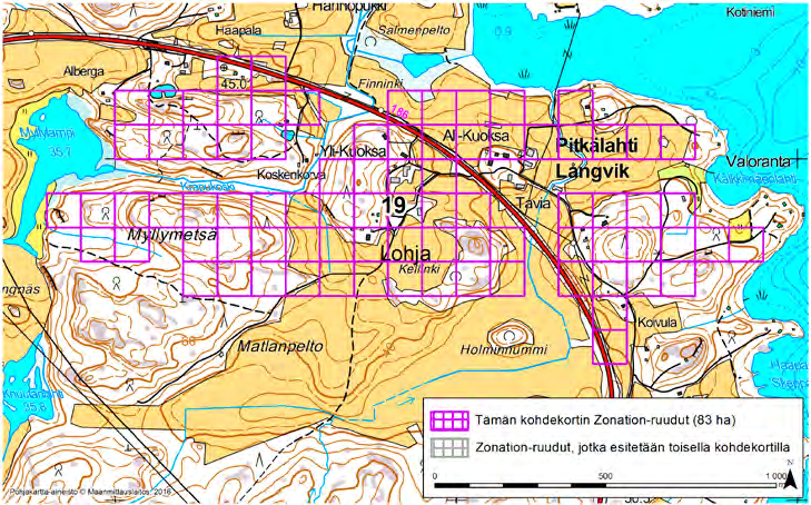 Lohja, Zonation-aluetunnus 19 LOHJA (19) Alue sijaitsee Lohjan lounaisosissa Pitkälahden (Långvik) kylällä pelto- ja metsäalueella. osalta erityisesti alueen arvokkaisiin kalkkikiviesiintymiin.