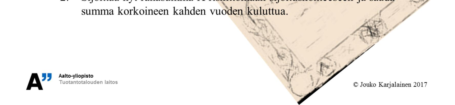 15 Edellisessä esimerkissä kuvattiin, paljonko lainasta on maksettava korkoineen kahden vuoden kuluttua.