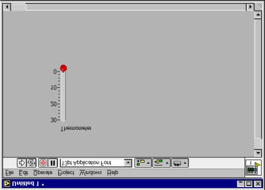 Esimerkki: Lämpötilan lukeminen We will make a temperature gauge that 'supposedly' reads a voltage source through the DAQ Board. This is because we will emulate the DAQ Board in this example.