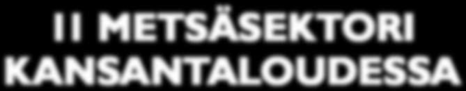 11 METSÄSEKTORI KANSANTALOUDESSA Vuonna 2006 kansantalouden kasvuvauhti oli nopeaa ja bruttokansantuote nimellishintaan nousi yli 6 prosentilla 167 miljardiin euroon.