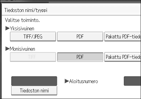 Muut skannausasetukset Tiedoston nimen asettaminen Tässä osassa kerrotaan, miten tiedoston nimi määritetään.