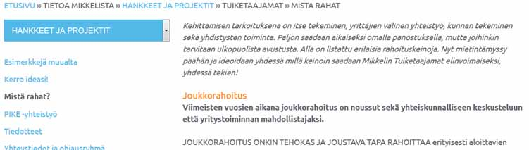 Kuvat: Ideoiden synnyttämiseksi laitettiin www-sivuille sekä SoMe:n esimerkkejä mitä